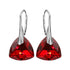 Sudraba auskari "Vakara Mirdzums (Light Siam Comet Argent Light)" ar Swarovski™ kristāliem